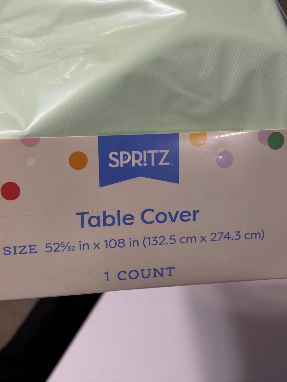 Spritz Light Green Disposable Table Cover